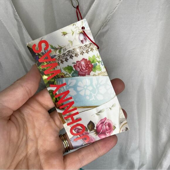 NWT New Johnny Was Silk Floral Print Button Down Cap Sleeve Tunic Top Size 2X - Picture 3 of 6